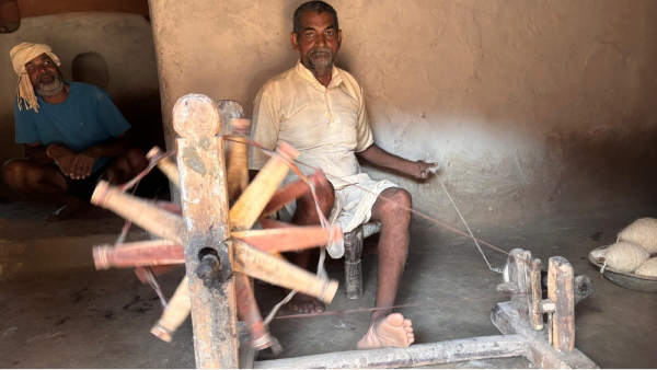 Mahatma Gandhi spinning wheel Sulkhama Maihar