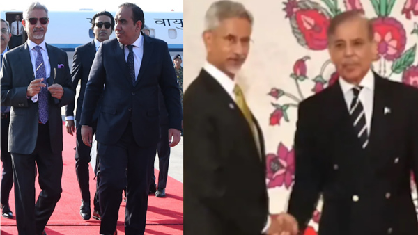SCO Summit S Jaishankar and Shahbaz Sharif SCO Summit S Jaishankar and Shahbaz Sharif