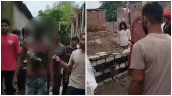 accused of molesting a woman in Mandsaur got strict punishment villagers showed anger