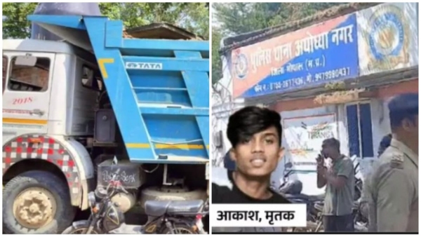 Youth dies after being hit by dumper in Bhopal people create ruckus in Ayodhya Nagar police station