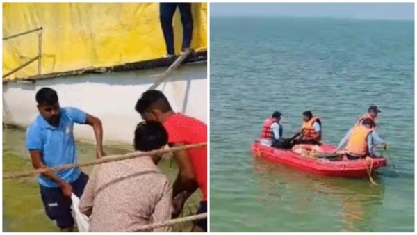 incident at Hanuwantiya island of Khandwa in mp elderly couple drowned in the reservoir