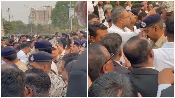 Patwari beaten by lawyers FIR registered Patwari trapped in traffic jam tried to get out Patwari beaten by lawyers FIR registered Patwari trapped in traffic jam tried to get out