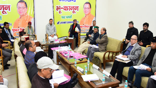 Discussion draft Assembly Bharadisain CM pushkar Dhami announce strong land law implemented soon