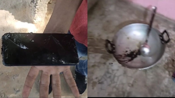 Mobile blast young man dies Bhind