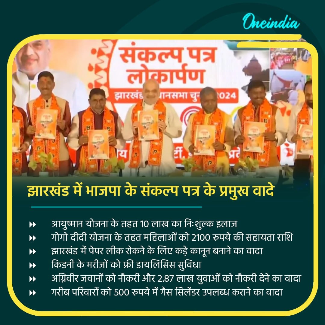 Jharkhand Chunav Updates: झारखंड में भाजपा के घोषणा पत्र के प्रमुख वादे