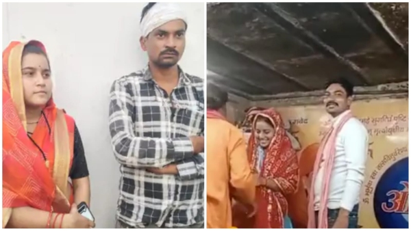 Love marriage of Muslim youth and Hindu girl Lover said in SP office - I will adopt Hindu religion Love marriage of Muslim youth and Hindu girl Lover said in SP office - I will adopt Hindu religion
