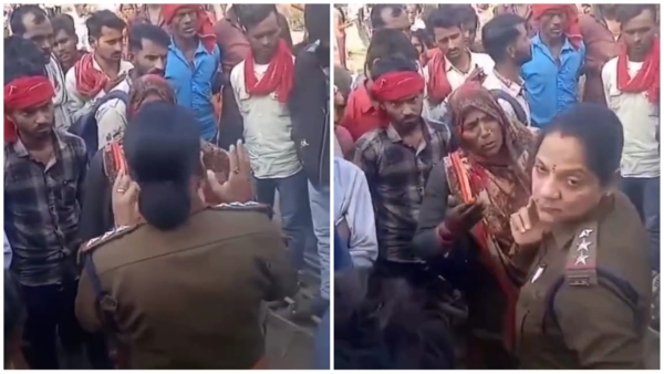 Young man slaps female TI in Tikamgarh anger increases when police arrives late Young man slaps female TI in Tikamgarh anger increases when police arrives late