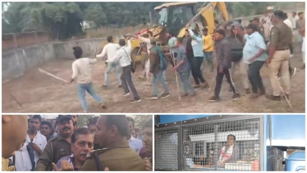 Temple encroachment in Mauganj BJP MLA Pradeep Patel arrived with bulldozer know the truth