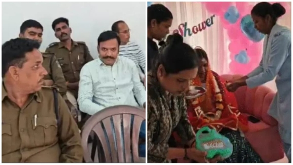 Special ceremony of baby shower of lady constable in DD Nagar police station of Ratlam