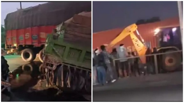 Sand mafia pelted stones at forest department team rescued tractor-trolley filled with illegal sand