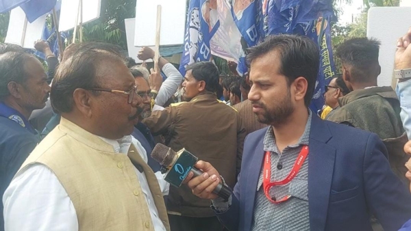 Bhopal Bahujan Samaj Party protest against Amit Shah s statement on Ambedkar