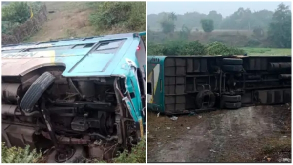 Chartered Accident bus fell from bridge in Khandwa was going from Amravati to Indore