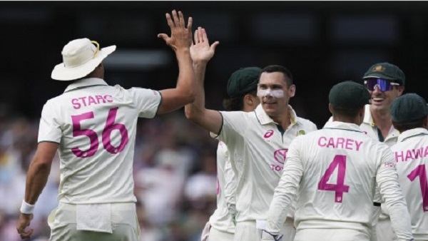 Scott Boland celebrates with teammates