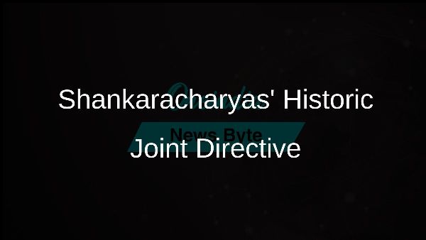 Shankaracharyas Historic Joint Directive