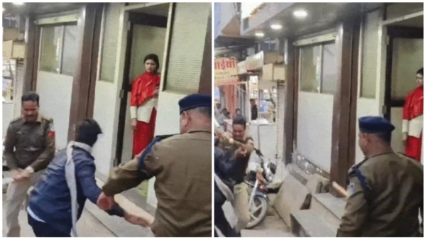 Tension after temple demolition police lathi charge sagar city closed due to Jadiya Gali incident