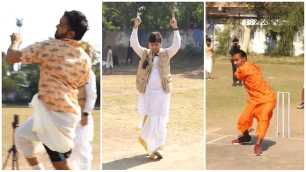 Unique cricket match Commentary in Sanskrit wearing dhoti-kurta know