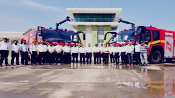 New increase in security of Dumna Airport two high-tech fire fighter vehicles deployed New increase in security of Dumna Airport two high-tech fire fighter vehicles deployed