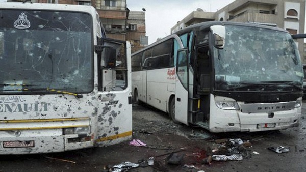 Explosions in three buses