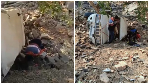 Bolero of devotees returning from Kumbh overturned accident Amilia admitted to hospital