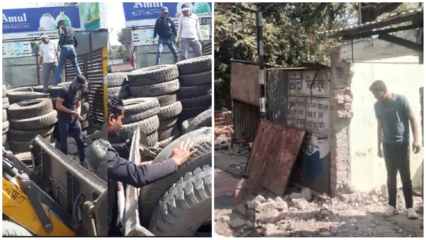 Action to remove encroachment illegal encroachments broken before Global Investors Summit
