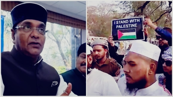 MP News EID Ruckus over Waqf Bill Minister Vishwas Sarang s statement frenzy over Palestine banner