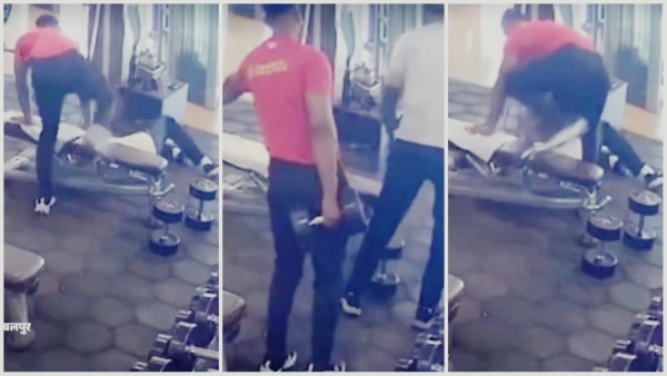 Businessman Yatish Singhai suffered a heart attack while exercising in gym jabalpur video surfaced Businessman Yatish Singhai suffered a heart attack while exercising in gym jabalpur video surfaced
