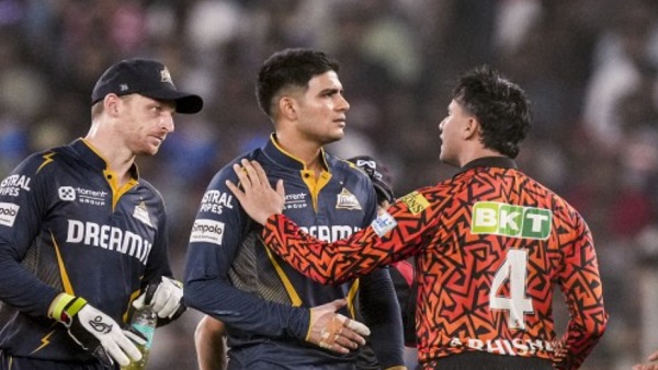 Shubman Gill speaks to field umpire