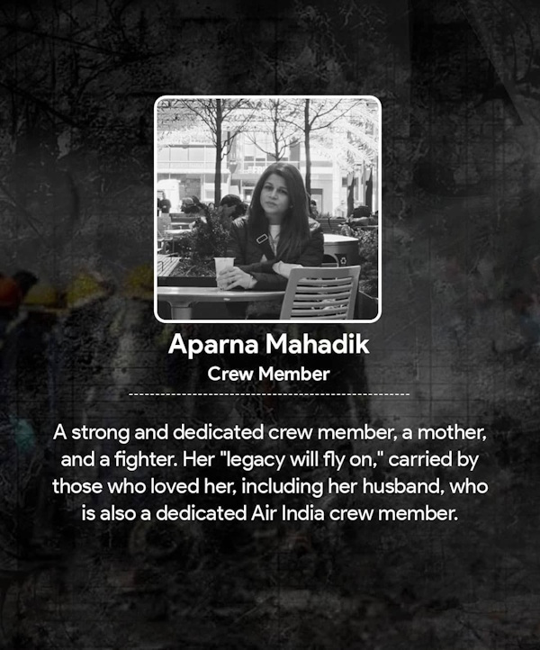 Air India AI-171 crash crew Member Air India AI-171 crash crew Member