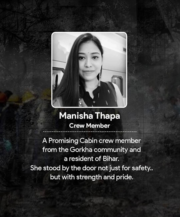 Air India AI-171 crash crew Member