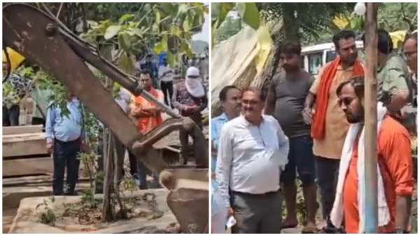 Chhindwara Municipal Corporation removed encroachment from government land in front of Collectorate