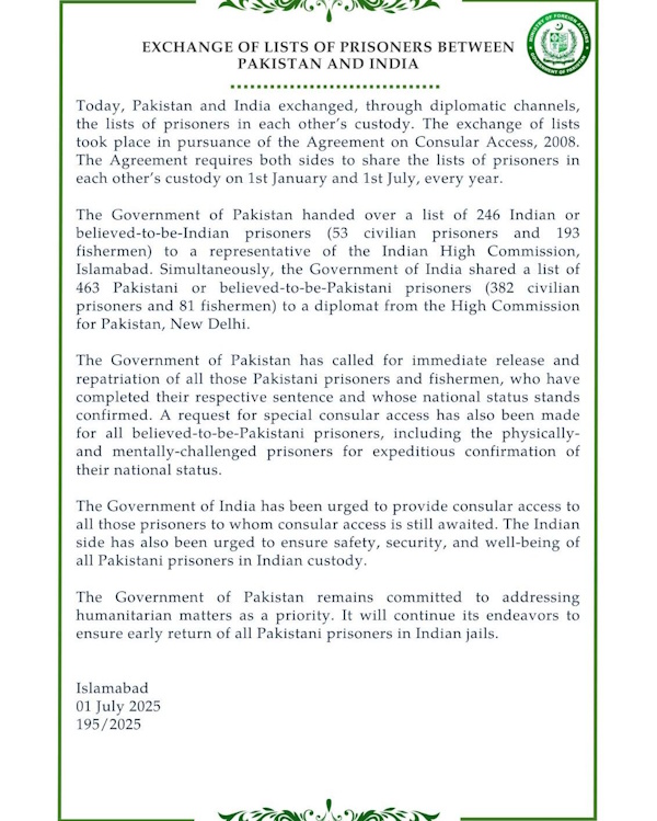 India Pakistan Prisoners List India Pakistan Prisoners List