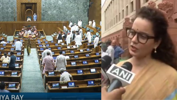Kangana Ranaut Parliament reaction Kangana Ranaut Parliament reaction