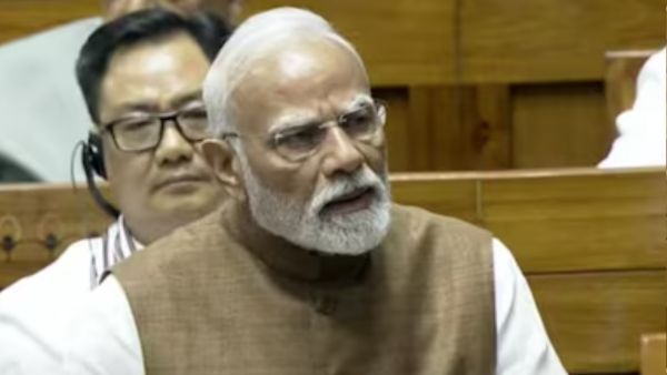 PM Modi addressing the Lok Sabha