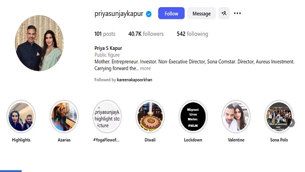 Sunjay Kapur Wife Priya Sachdev