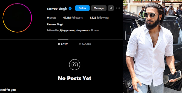 Ranveer Singh Empties Instagram