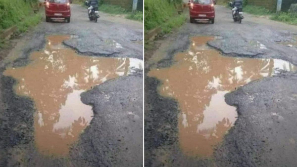 Viral Pothole Looks Like India Map