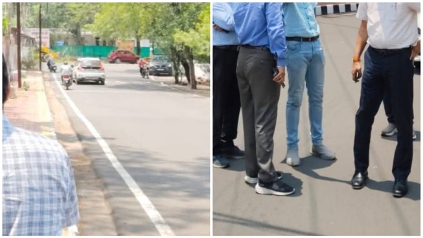 Potholes on Bhopal roads PWD plan of Rs 216 crore fails white topping exposed in first rain Potholes on Bhopal roads PWD plan of Rs 216 crore fails white topping exposed in first rain