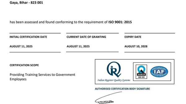 Bihar Institute Receives ISO Certification