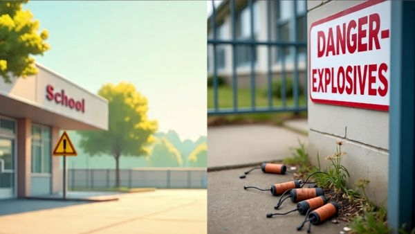 explosives found outside school