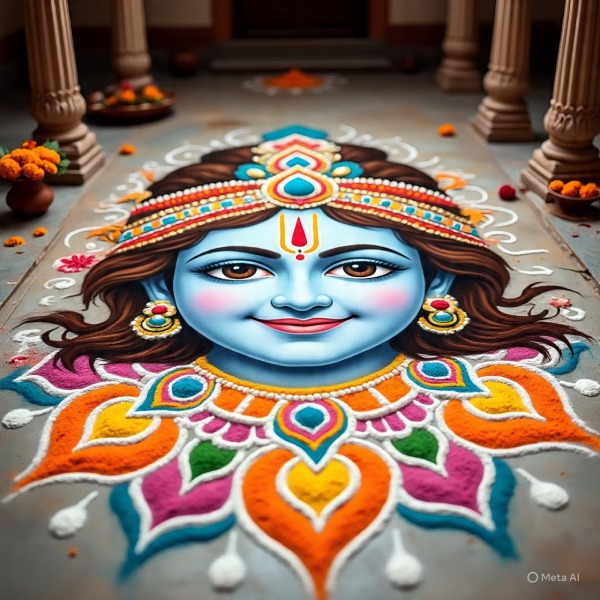 Shree Krishna Janmashtami Rangoli Ideas 2025