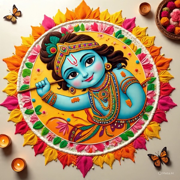 Shree Krishna Janmashtami Rangoli Ideas 2025