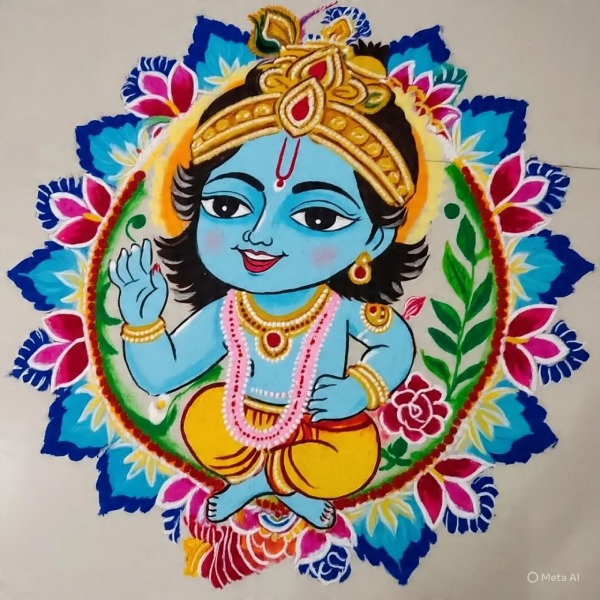 Shree Krishna Janmashtami Rangoli Ideas 2025