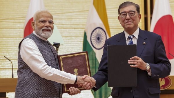 Narendra Modi with Shigeru Ishiba Narendra Modi with Shigeru Ishiba