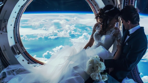 Space Wedding Russian Couple Space Wedding Russian Couple