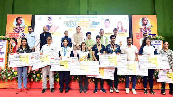 National Sports Day 2025 Honorarium Rs 16 crore given 250 players coaches dehradun pushkar dhami