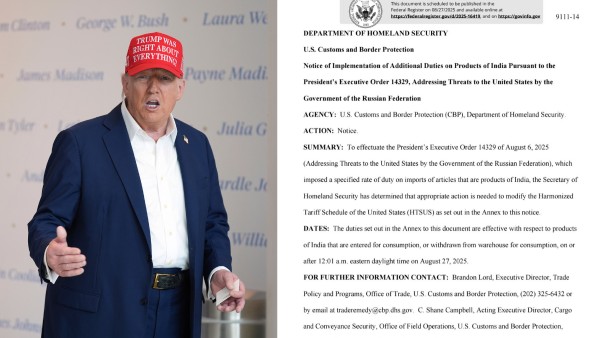 US 25 additional tariff on India