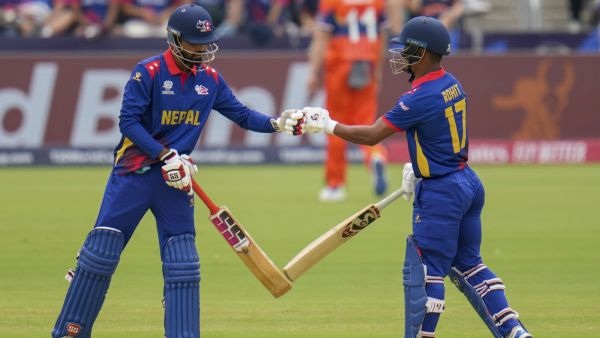 Anil Kumar Sah and captain Rohit Paudel Anil Kumar Sah and captain Rohit Paudel