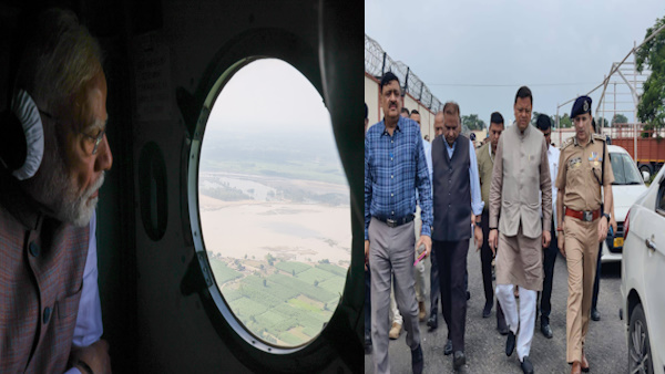 PM Modi aerial survey Disaster affected areas Uttarakhand high-level meeting CM Dhami officials