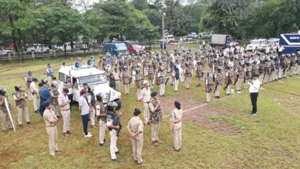Riot mock drill parade was organised in MP police line to ensure peace and security during festivals