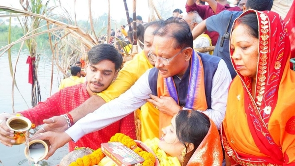 Vishnu Dev Sai Celebrates Chhath Puja in Kunkuri